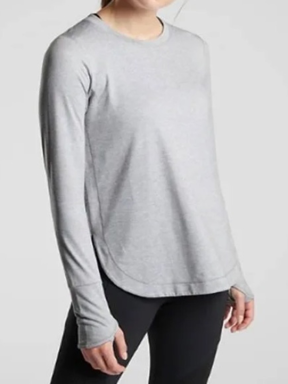 Athleta Women’s Uptempo Top Shirt Longsleeve Cozy in Gray S